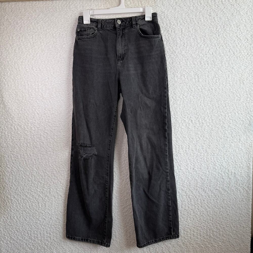 Garage womens black/grey denim wide leg size 5/27 y2k 2000's
